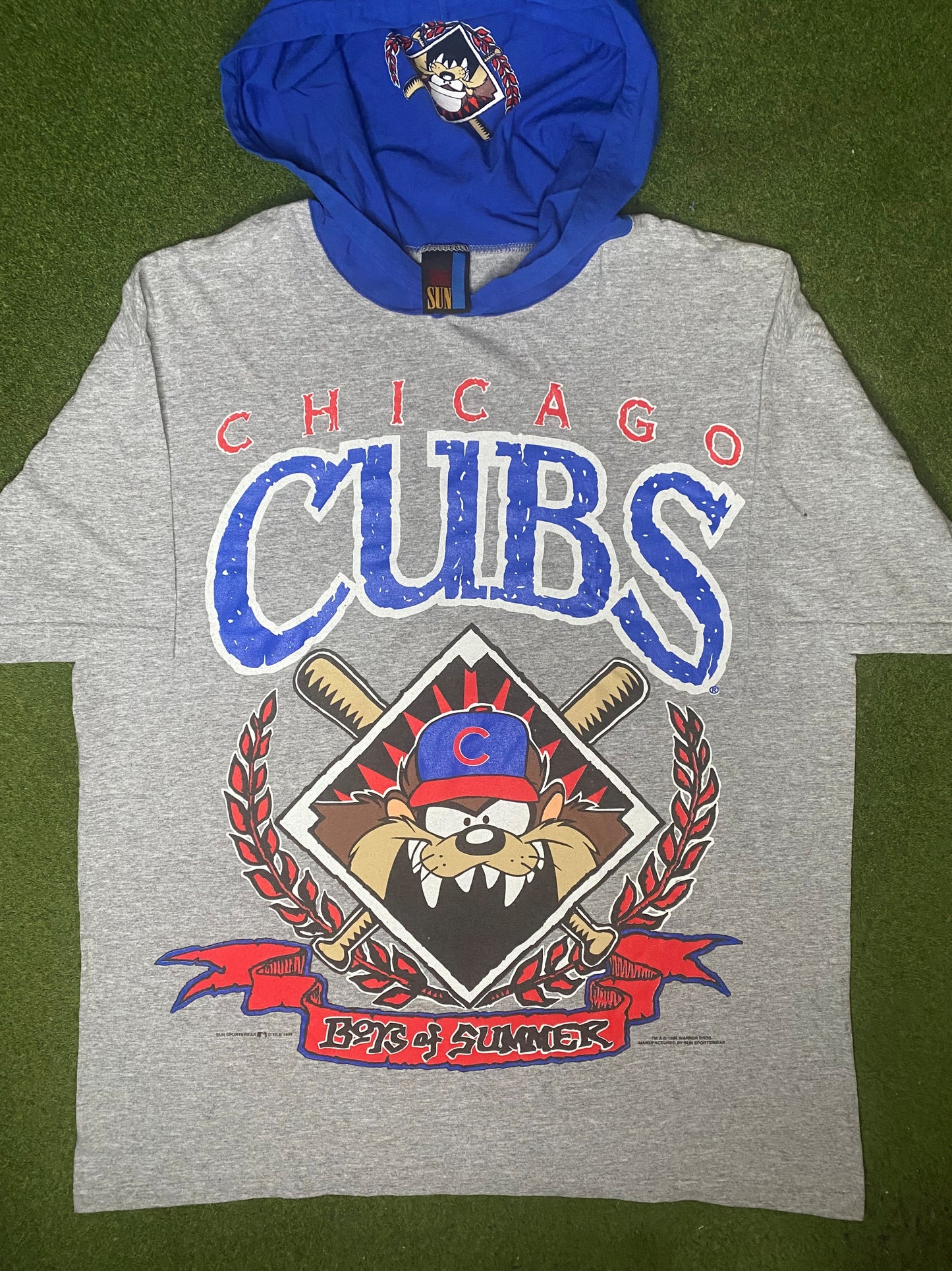 1994 Chicago Cubs - Taz - Boys of Summer - Vintage MLB Hoodie T Shirt (XL)
