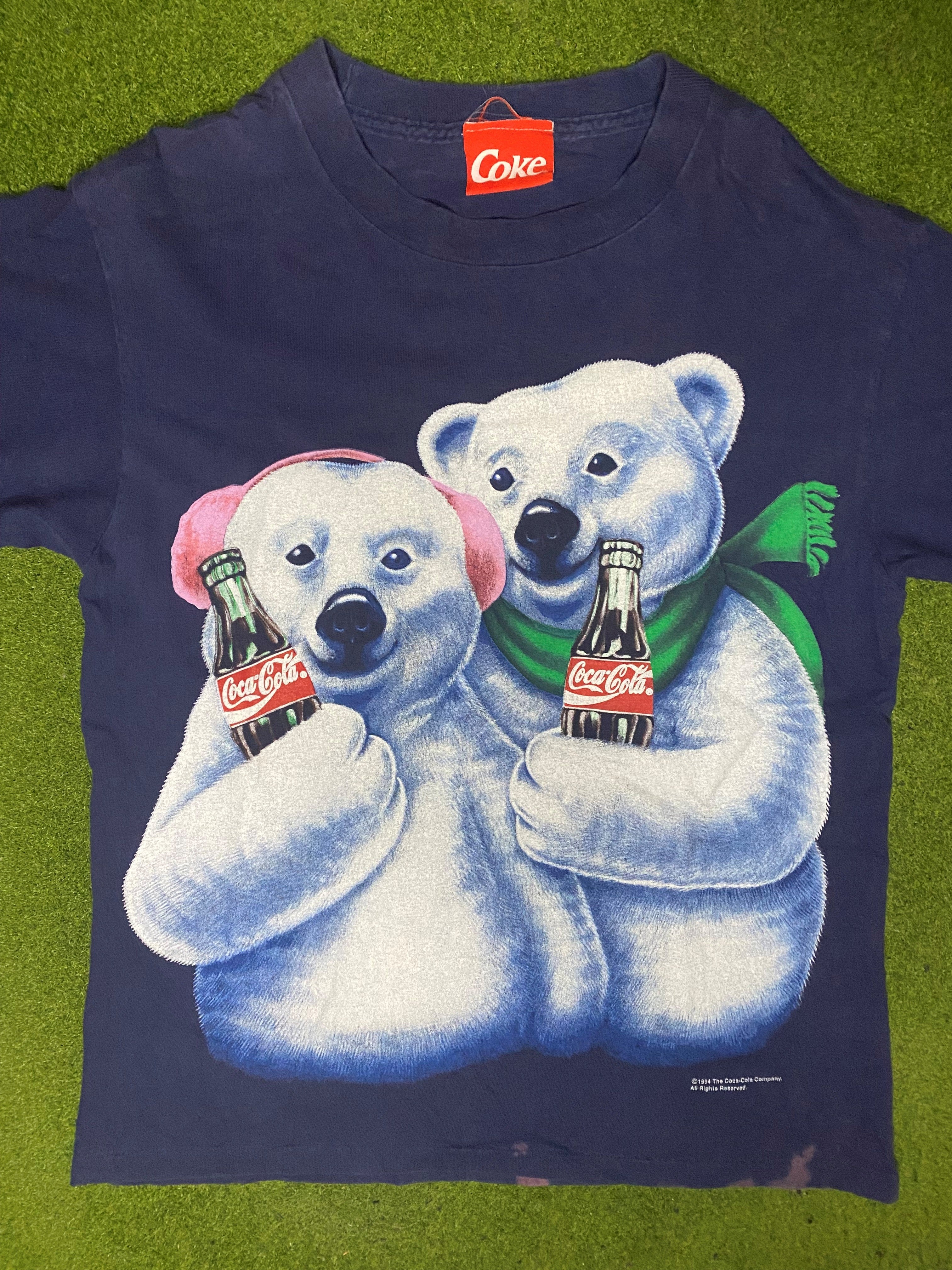 1994 Coca Cola - Polar Bears - Vintage Coke T Shirt (Large)