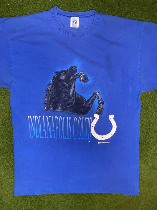 1995 Indianapolis Colts - Vintage NFL T-Shirt (Large) Gametime Vintage