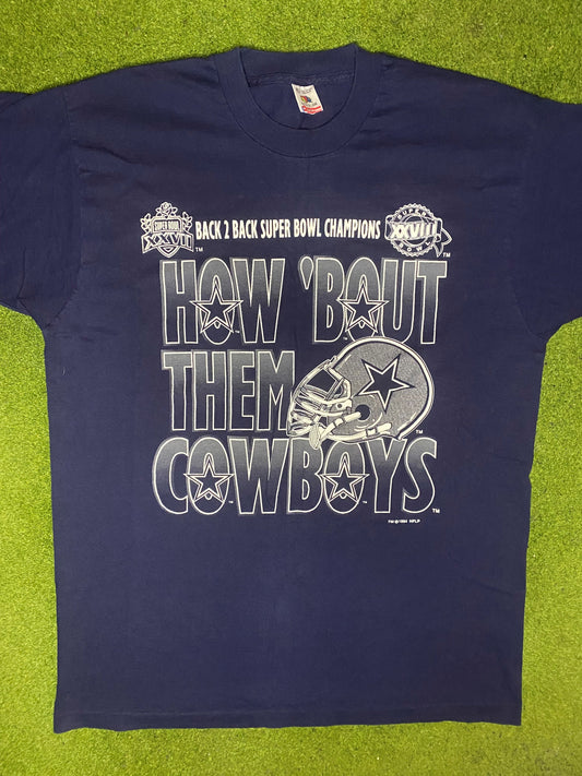 1994 Dallas Cowboys - How 'Bout Them Cowboys - Vintage NFL T-Shirt (XL)