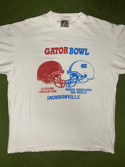 1994 Gator Bowl - Alabama Vs. North Carolina - Vintage College T-Shirt (XL)