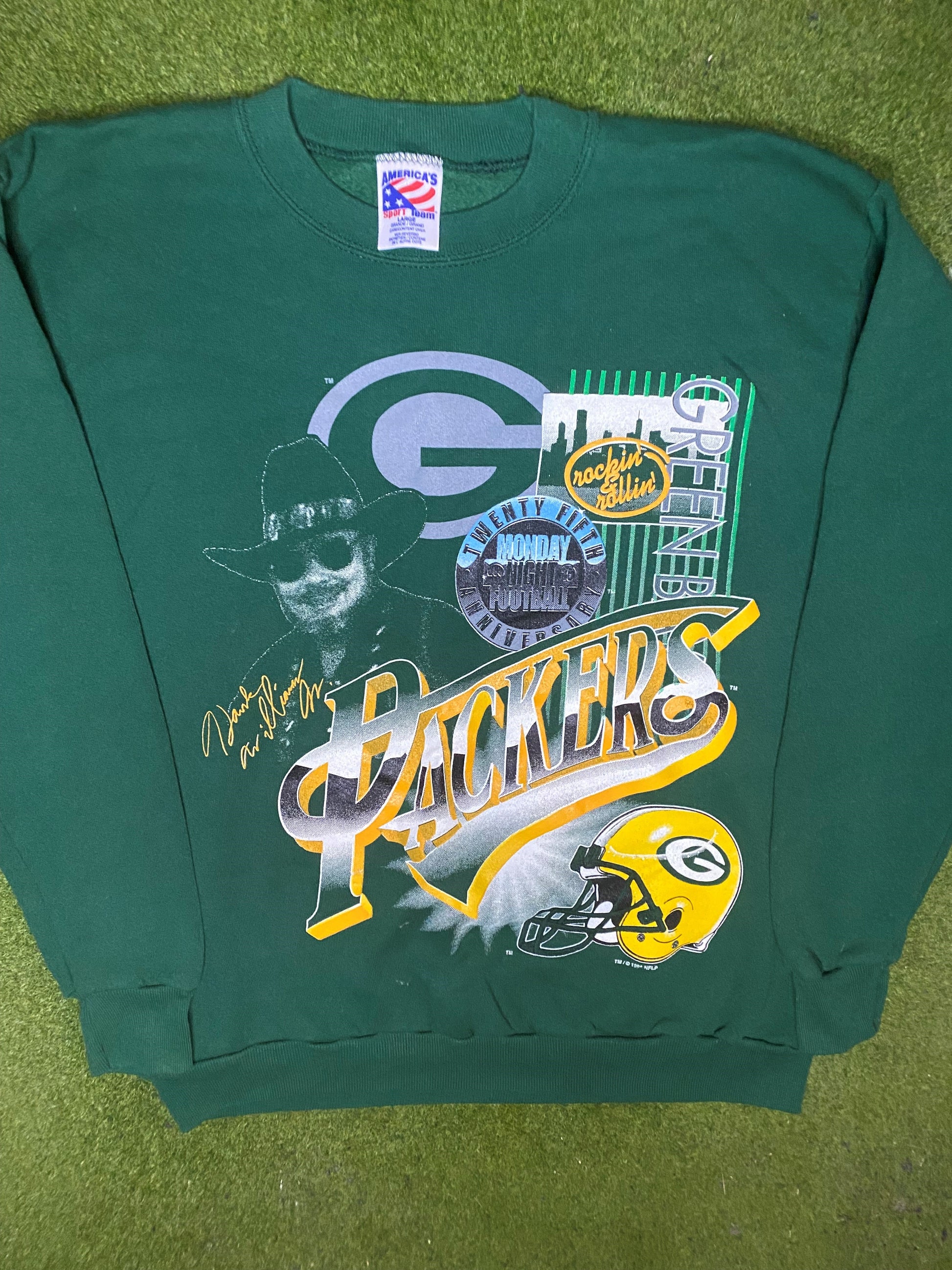 1994 Green Bay Packers - Monday Night Football - Vintage NFL Sweatshirt (Large) 