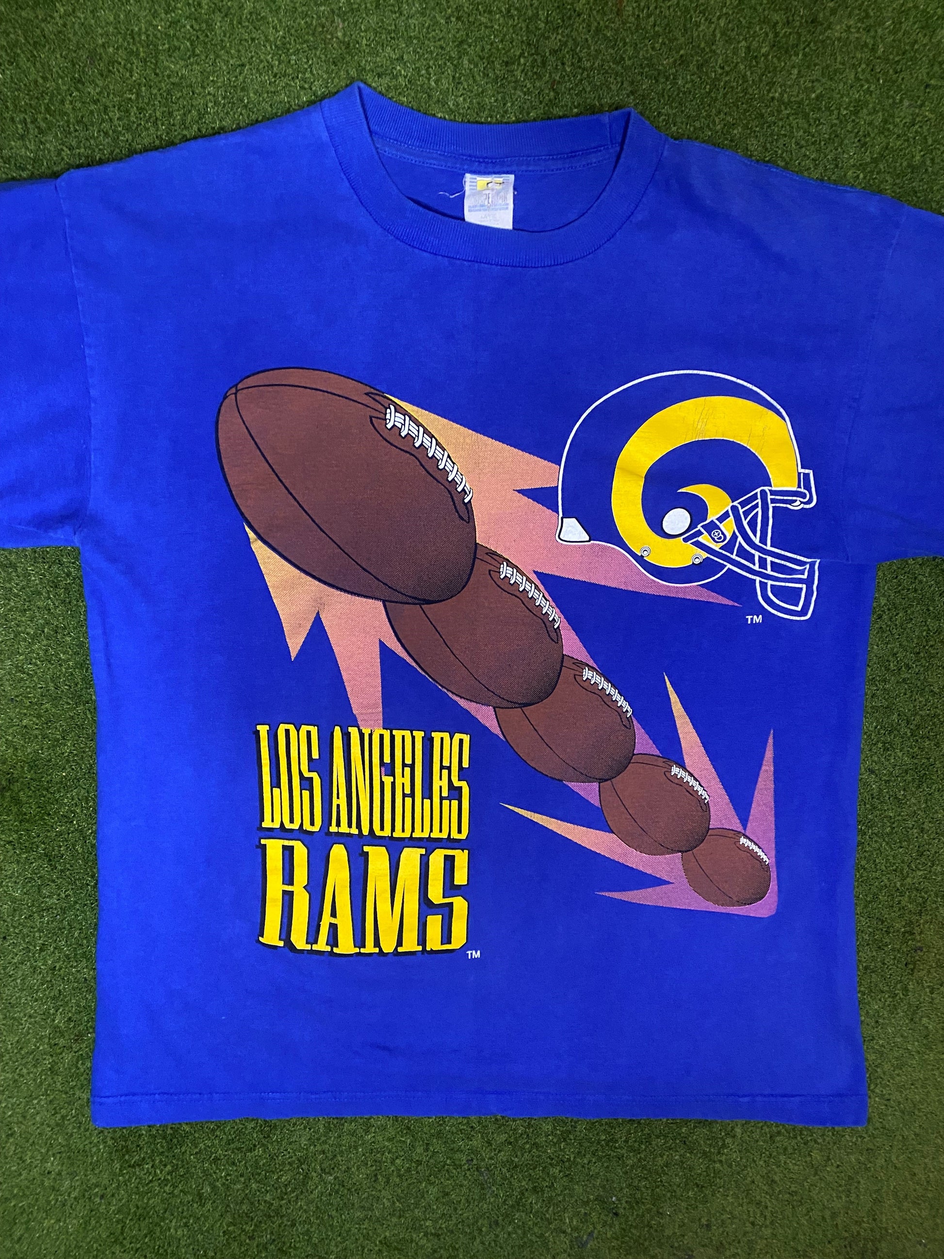 1994 Los Angeles Rams - Double Sided - Vintage NFL T-Shirt (Large)