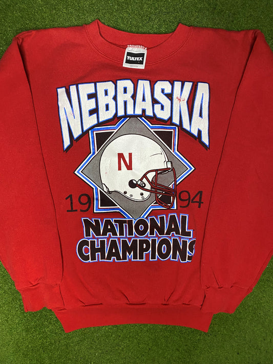 1994 Nebraska Cornhuskers - National Champions - Vintage College Sweatshirt (Medium) - Gametime Vintage