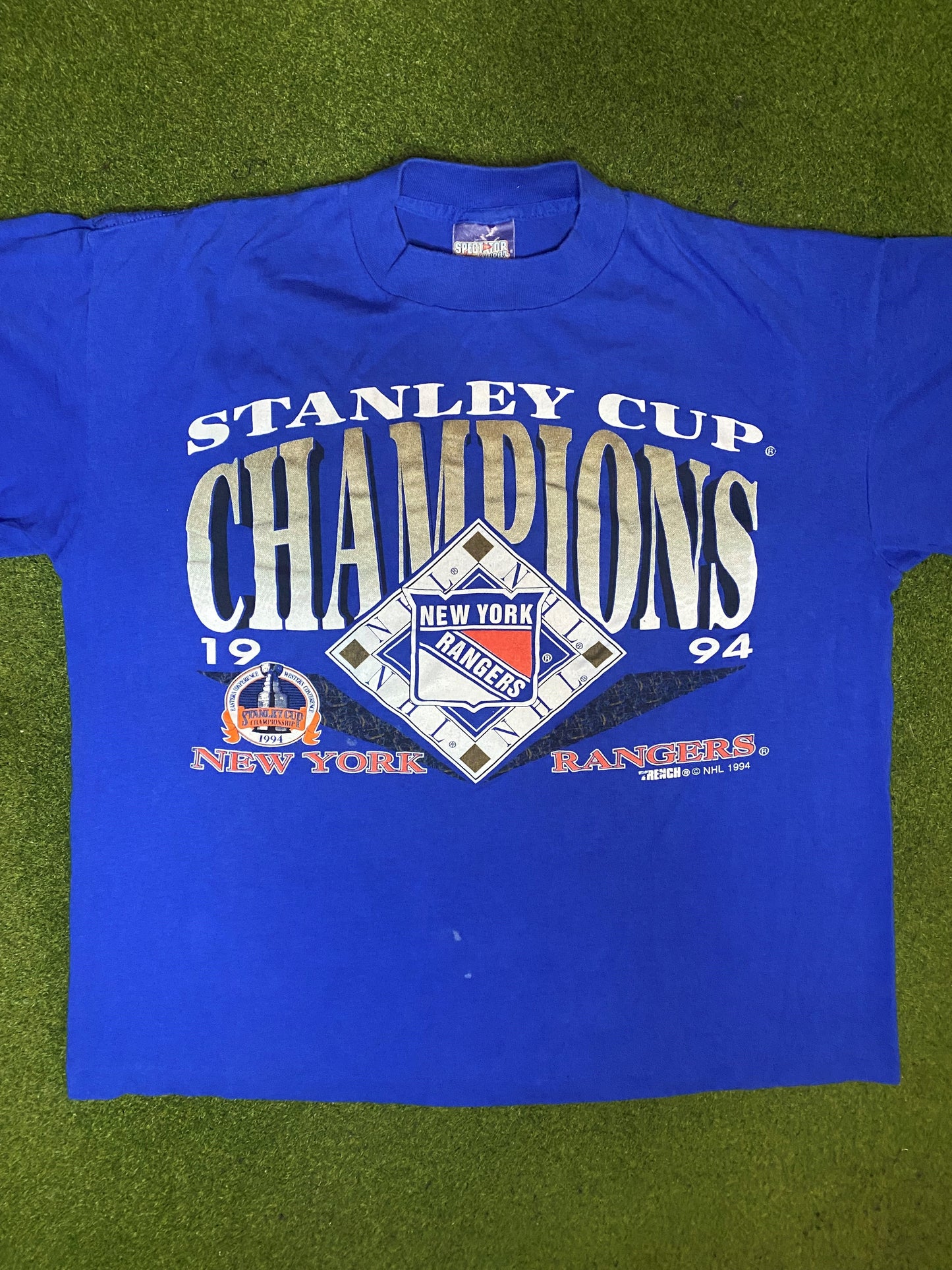 1994 New York Rangers - Stanley Cup Champions - Vintage NHL T-Shirt (Large)