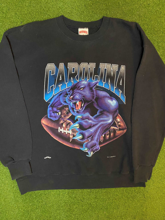 1994 Carolina Panthers - Break Thru - Double Sided - Vintage NFL Sweatshirt (XL) Gametime Vintage