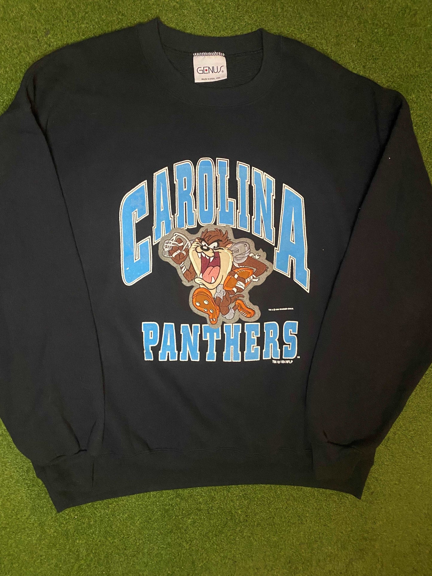 1994 Carolina Panthers - Taz Patch - Vintage NFL Sweatshirt (2XL)