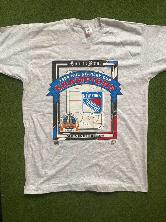 1994 New York Rangers - Stanley Cup Champions - Vintage NHL Tee Shirt (XL) - Gametime Vintage
