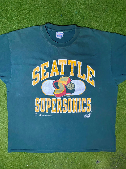 1994 Seattle Supersonics - Vintage NBA T Shirt (2XL)
