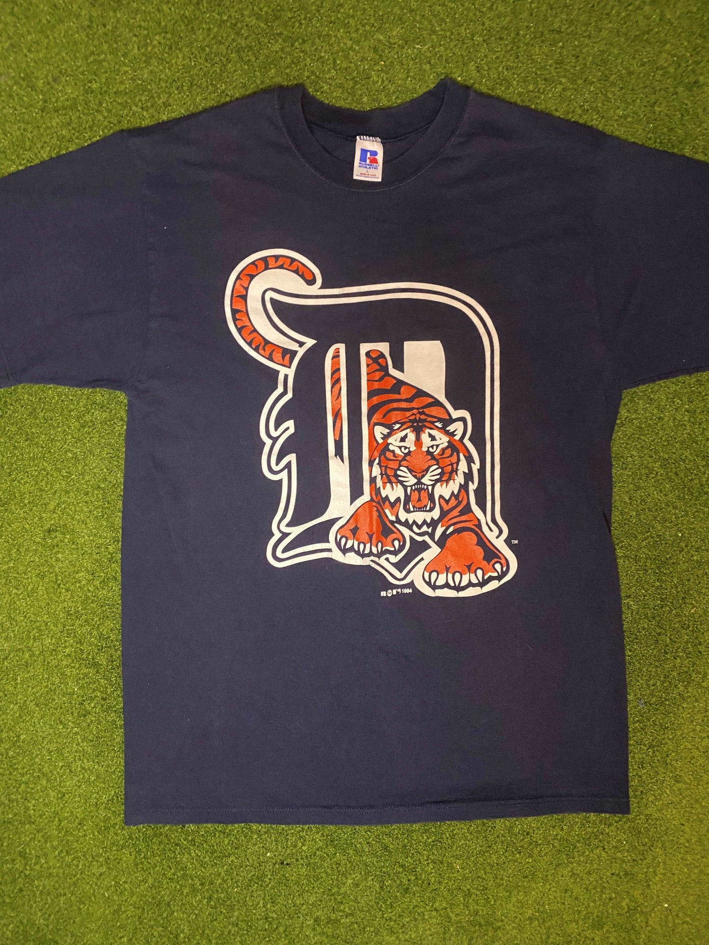 1994 Detroit Tigers - Big Logo - Vintage MLB Tee Shirt (Large)