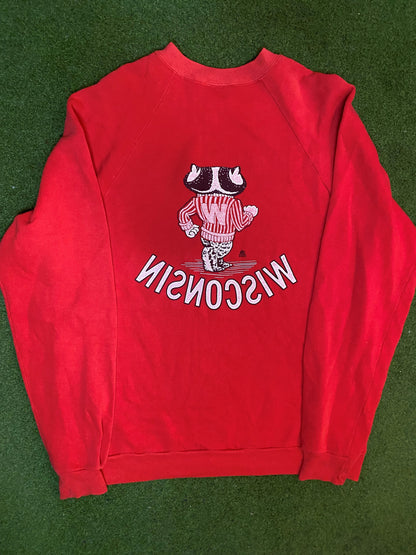 1994 Wisconsin Badgers - Double Sided - Vintage College Sweatshirt (XL)