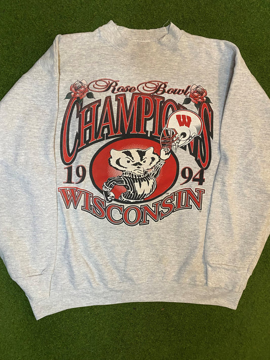 1994 Wisconsin Badgers - Rose Bowl Champions - Vintage College Football Sweatshirt (XL) Gametime Vintage