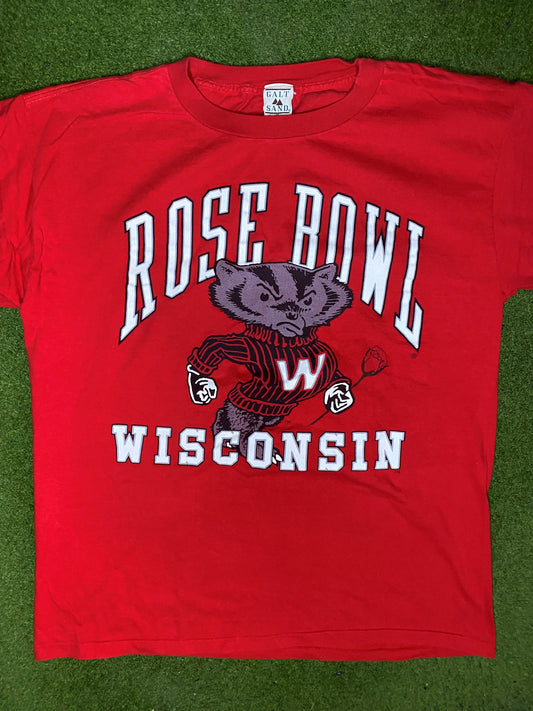 1994 Wisconsin Badgers - Rose Bowl - Vintage College T-Shirt (Large) Gametime Vintage