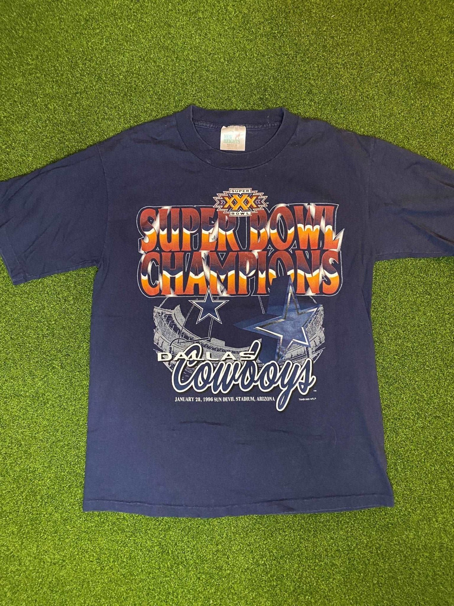 1995 Dallas Cowboys - Super Bowl Xxx Champions - Vintage Nfl Tee Shirt 