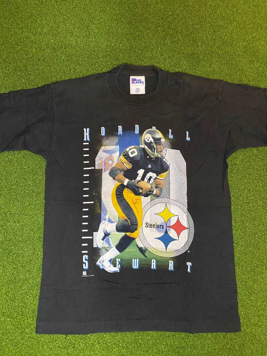 1995 Pittsburgh Steelers - Kordell Stewart - Vintage NFL Player Tee Shirt (Youth XL) - GAMETIME VINTAGE