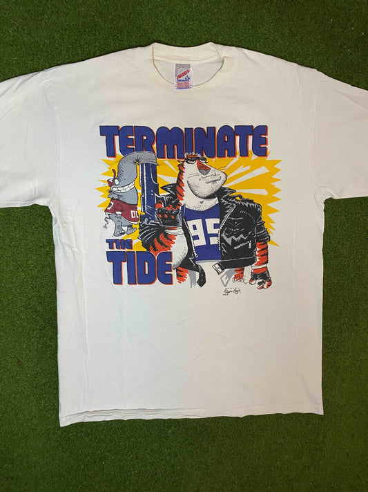 1995 Auburn Tigers - Terminate Tide - Double Sided - Vintage College Football T-Shirt (Large) Gametime Vintage