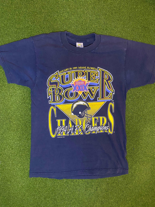 1995 San Diego Chargers - AFC Champions - Vintage NFL Tee Shirt (Medium)