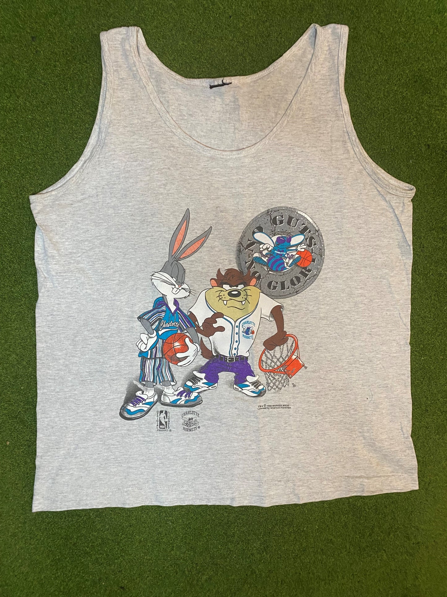 1995 Charlotte Hornets - Looney Tunes Crossover - Vintage NBA Tank (Large)