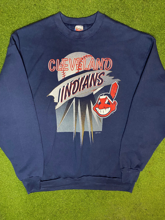 1995 Cleveland Indians - Vintage MLB Crewneck Sweatshirt (2XL) - Gametime Vintage