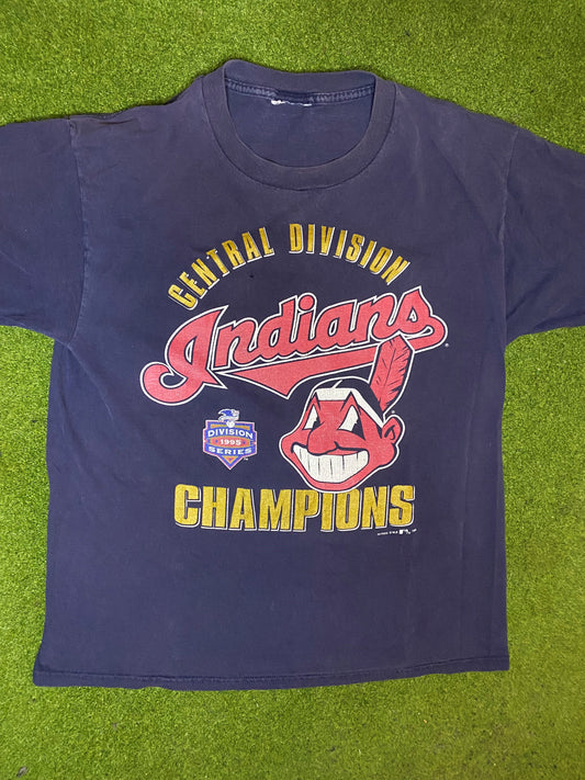 1995 Cleveland Indians - Vintage MLB T-Shirt (Large) Gametime Vintage