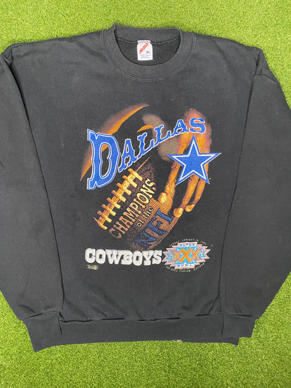 1995 Dallas Cowboys - Champions - Vintage NFL Sweatshirt (XL)