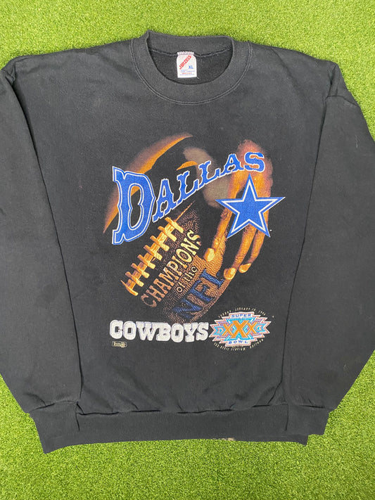 1995 Dallas Cowboys - Champions - Vintage NFL Sweatshirt (XL)