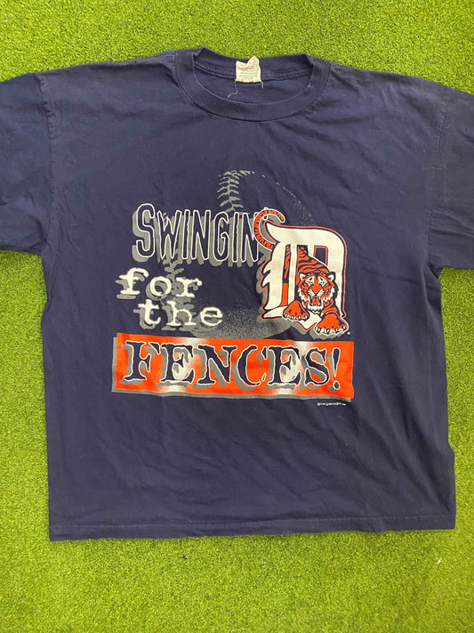 1995 Detroit Tigers - Swinging for the Fences - Vintage MLB Tee Shirt (2XL)