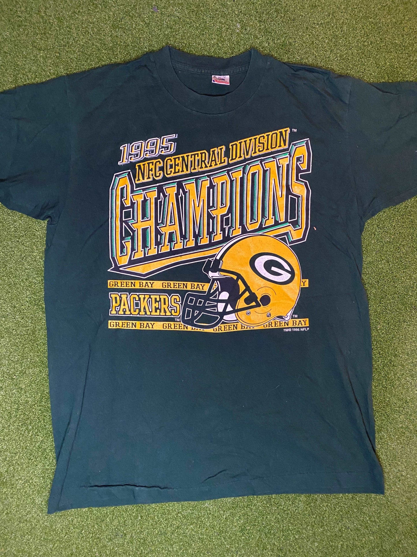 1995 Green Bay Packers - Div Champs - Vintage NFL Tee Shirt (XL)