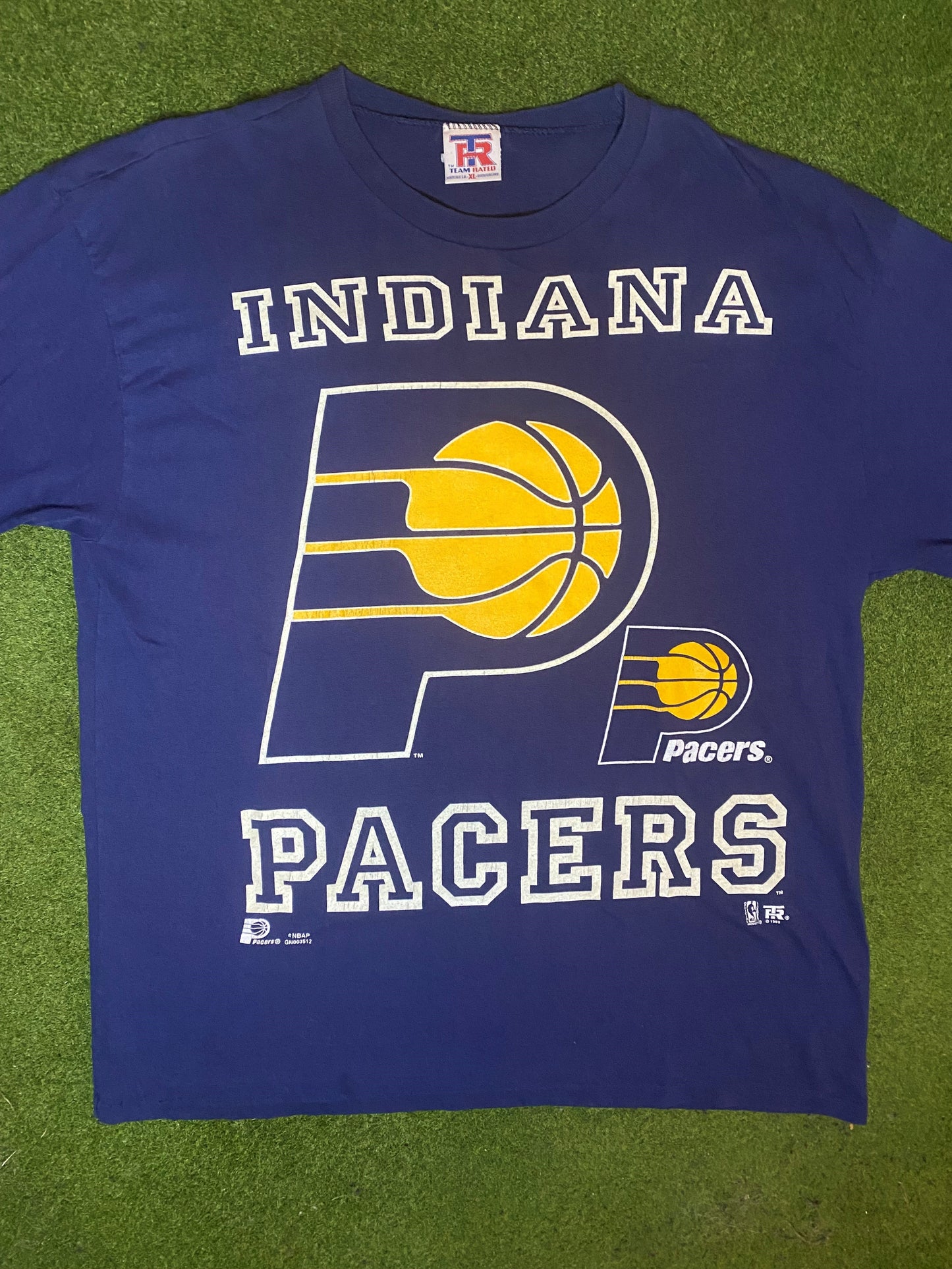 1995 Indiana Pacers - Big Logo - Vintage NBA T-Shirt (XL)