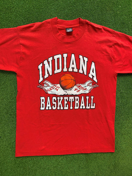 1995 Indiana Hoosiers - Vintage College Basketball T-Shirt (Large) Gametime Vintage