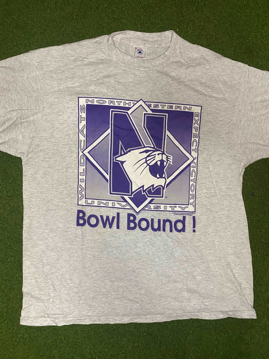 1995 Northwestern Wildcats - Bowl Bound - Vintage College Football Tee Shirt (XL)