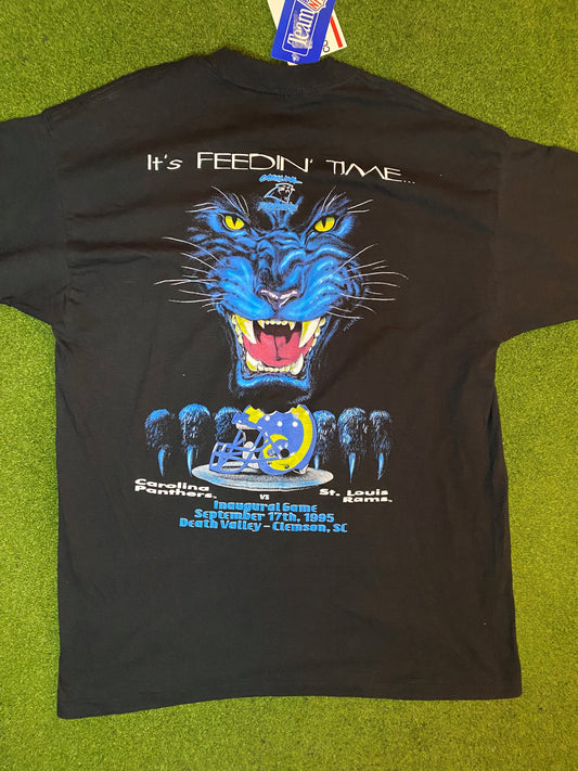 1995 Carolina Panthers - Inaugural Season - Double Sided - NWT - Vintage NFL T-Shirt (XL) Gametime Vintage