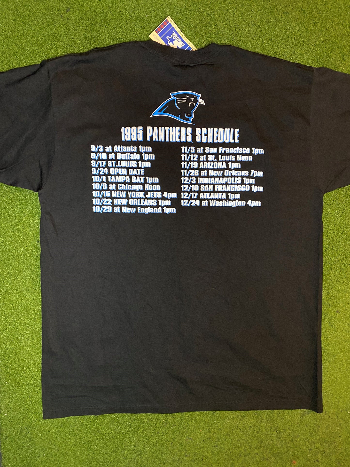 1995 Carolina Panthers - Inaugural Season - NWT - Double Sided Vintage NFL Tee Shirt (XL)