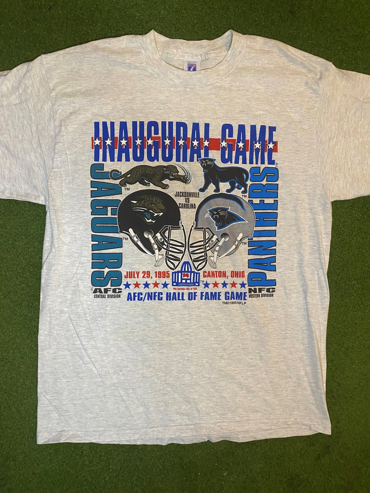 1995 Carolina Panthers - Inaugural Game - Vintage NFL T-Shirt (Large)