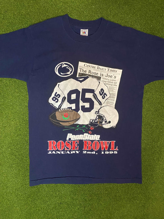 1995 Penn State Nittany Lions - Rose Bowl - Vintage College Football Tee Shirt (Medium) Gametime Vintage