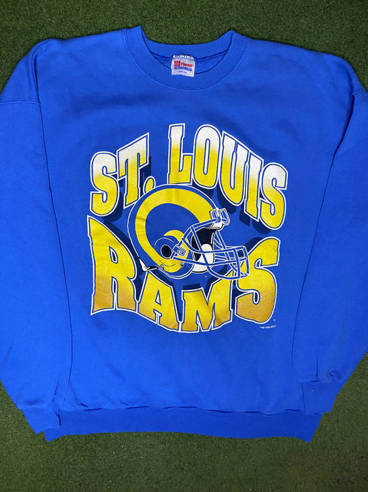 1995 St. Louis Rams - Vintage NFL Sweatshirt (2XL) Gametime Vintage