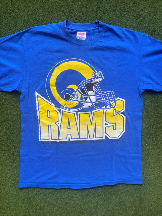 1995 St. Louis Rams - Big Logo - Vintage NFL T-Shirt (Large) Gametime Vintage