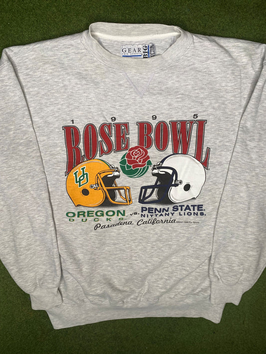 1995 Rose Bowl - Oregon Ducks Vs Penn State Nittany Lions - Vintage College Sweatshirt (Large)