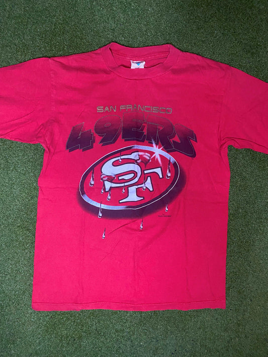 1995 San Francisco 49ers - Big Logo - Vintage NFL Tee Shirt (Large) Gametime Vintage