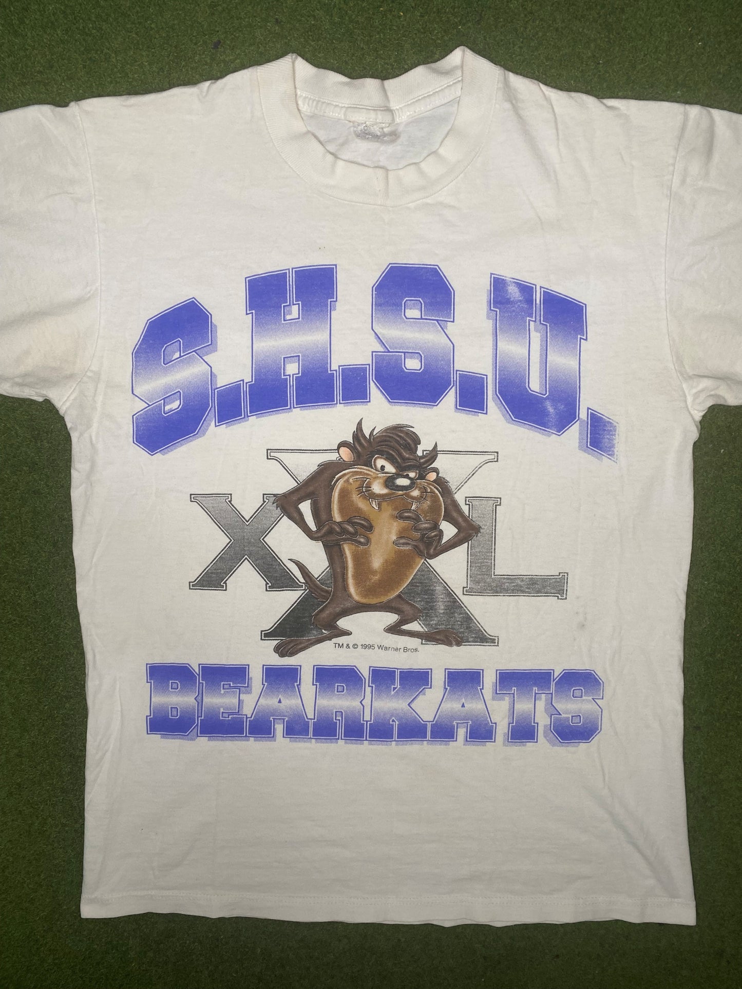 1995 Sam Houston Bearkats - Taz - Vintage College T Shirt (Medium)