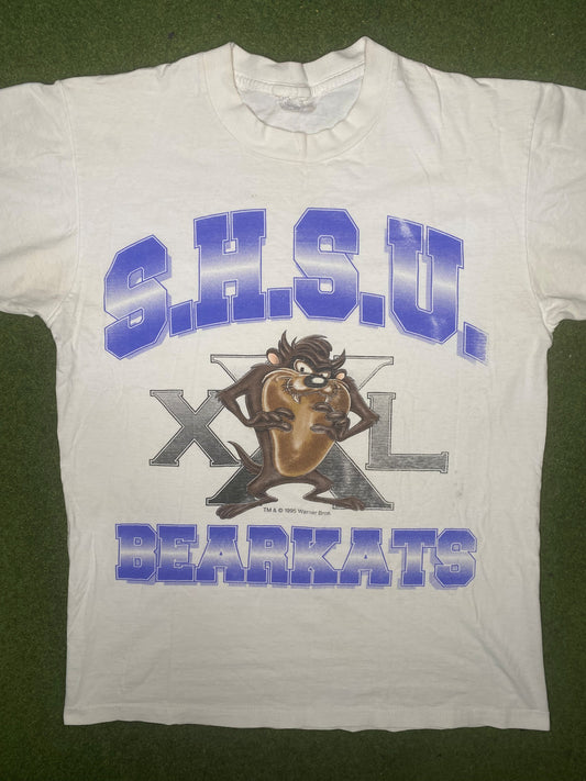1995 Sam Houston Bearkats - Taz - Vintage College T Shirt (Medium)