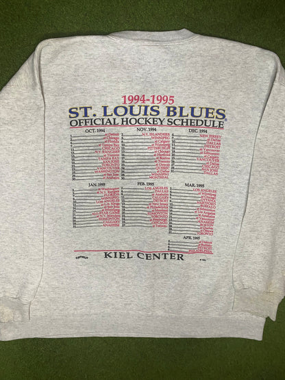 1995 St. Louis Blues - Inaugural Season Kiel Center - Vintage NHL Sweatshirt (XL)