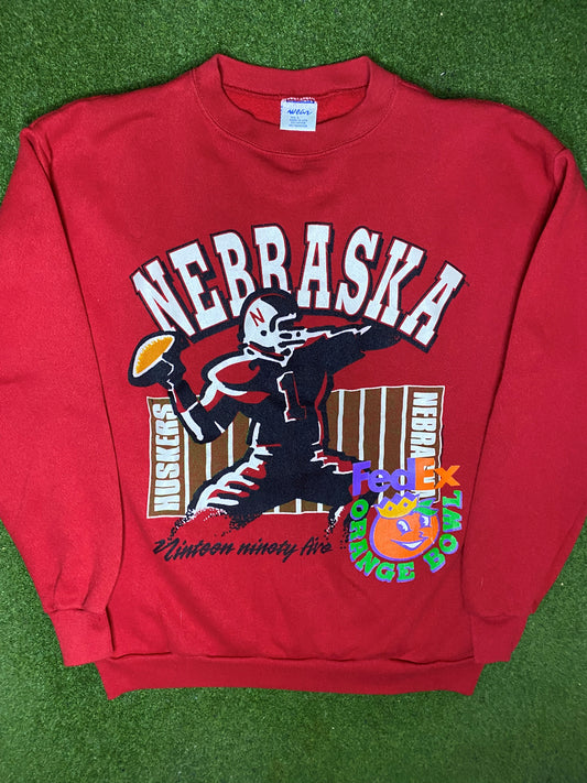 1995 Nebraska Cornhuskers - FedEx Orange Bowl - Vintage College Sweatshirt (Large) 