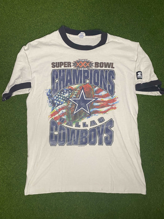 1996 Dallas Cowboys - Super Bowl XXX Champions - Vintage NFL Tee (Medium)