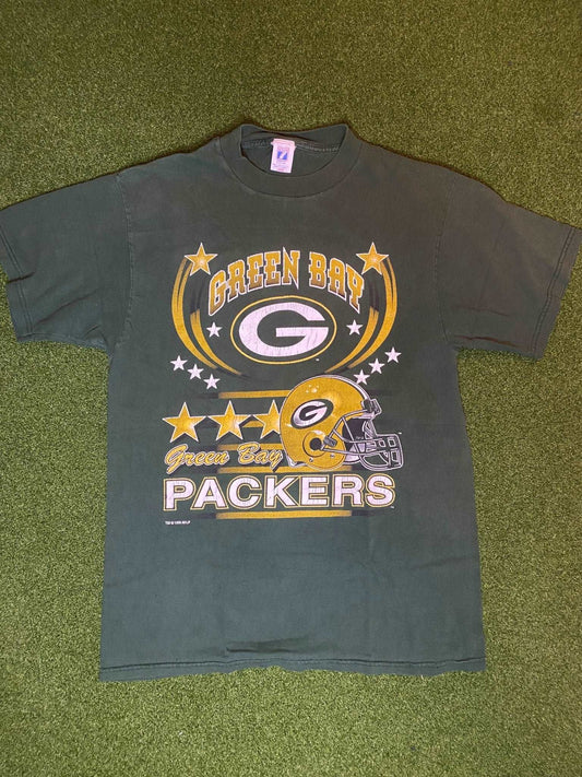 1996 Green Bay Packer - Vintage NFL Tee Shirt (Large) - GAMETIME VINTAGE