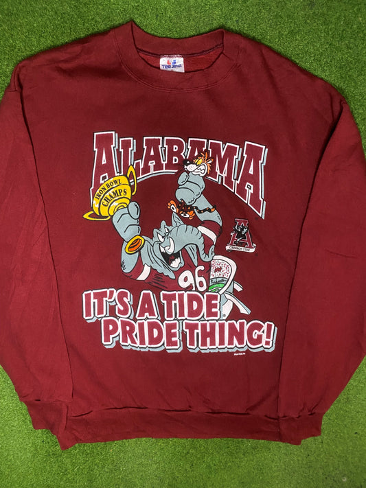 1996 Alabama Crimson Tide - Iron Bowl Champs - Vintage College Sweatshirt (XL)