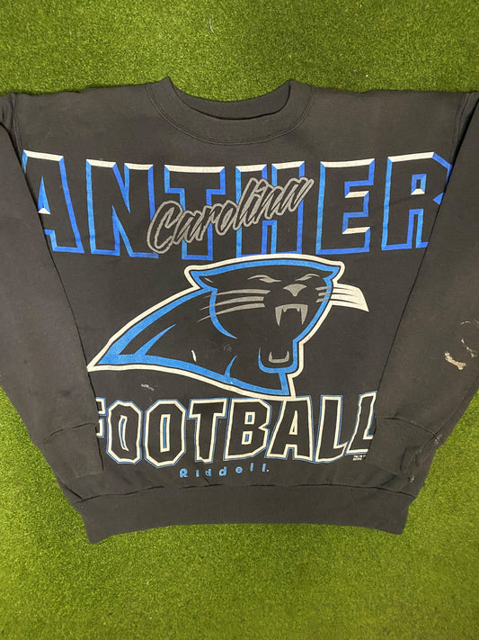 1998 Carolina Panthers - All Over Print - Vintage NFL Sweatshirt (Large) Gametime Vintage