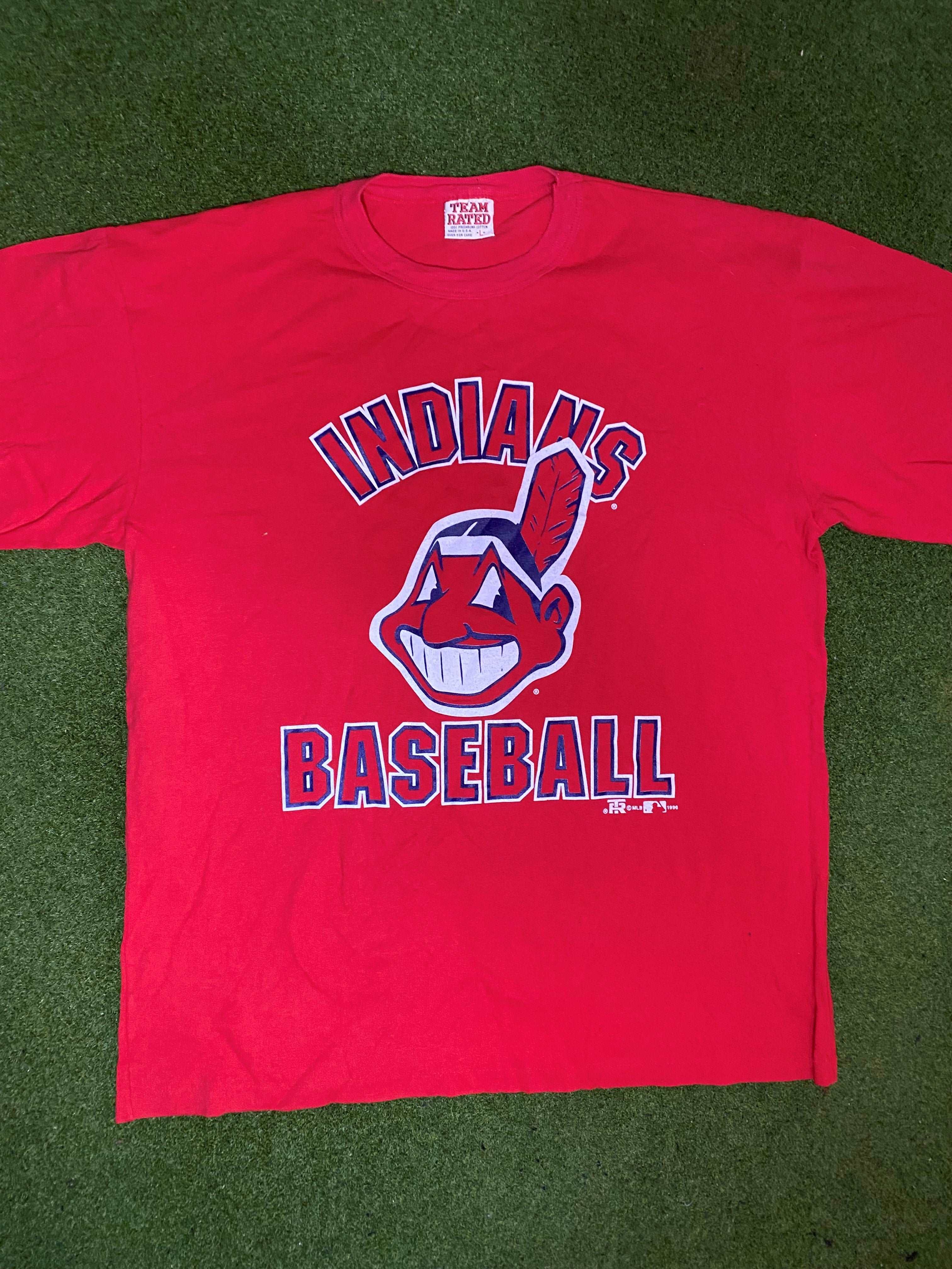 1996 Cleveland Indians Vintage MLB T Shirt Large Gametime Vintage