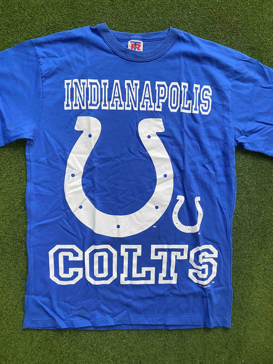 1996 Indianapolis Colts - Big Logo - Vintage NFL T-Shirt (Large) Gametime Vintage