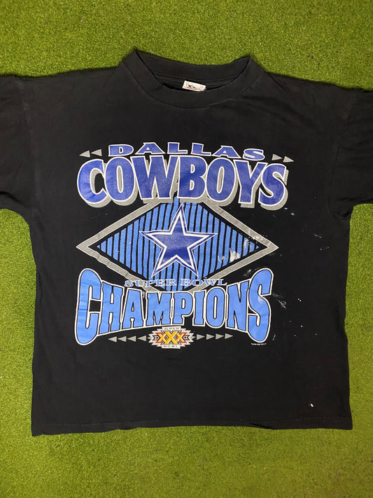 1996 Dallas Cowboys - Super Bowl XXX Champions - Vintage NFL T-Shirt (XL) Gametime Vintage